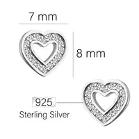 Herz Ohrstecker in 925 Silber