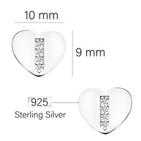 Herz Ohrstecker in 925 Silber