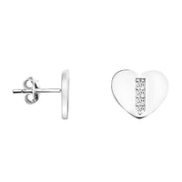 Herz Ohrstecker in 925 Silber
