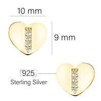 Herz Ohrstecker in 925 Silber
