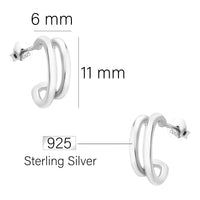 Doppel Steck Creolen in 925 Silber