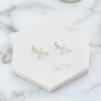 Kreuz Ohrstecker in 925 Silber