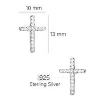 Kreuz Ohrstecker in 925 Silber