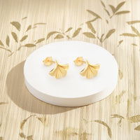 Gingko Blatt Ohrstecker in 925 Silber