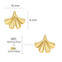 Gingko Blatt Ohrstecker in 925 Silber
