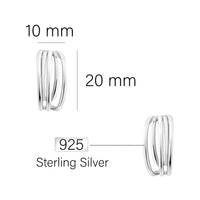 Gebogen Steck Creolen in 925 Silber