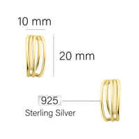 Gebogen Steck Creolen in 925 Silber