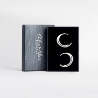 Gebogen Steck Creolen in 925 Silber