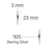 Gebogen Steck Creolen in 925 Silber