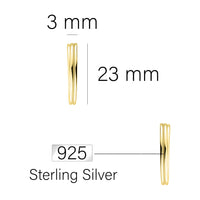 Gebogen Steck Creolen in 925 Silber