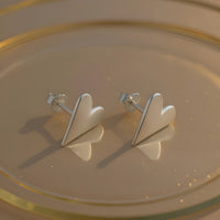 Herz Ohrstecker in 925 Silber