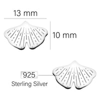 Gingko Blatt Ohrstecker in 925 Silber