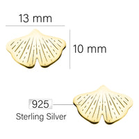 Gingko Blatt Ohrstecker in 925 Silber