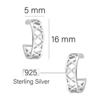 Gitter Steck Creolen in 925 Silber