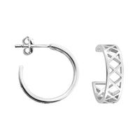 Gitter Steck Creolen in 925 Silber