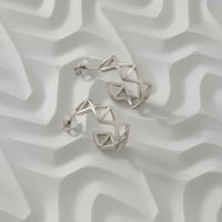 Gitter Steck Creolen in 925 Silber