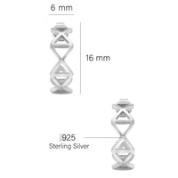 Gitter Steck Creolen in 925 Silber