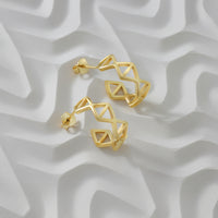 Gitter Steck Creolen in 925 Silber