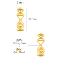 Gitter Steck Creolen in 925 Silber