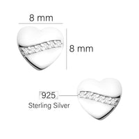 Herz Ohrstecker in 925 Silber