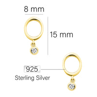Kreis Ohrstecker in 925 Silber