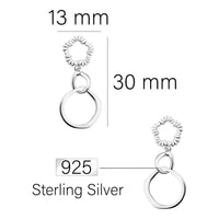 Kreis Ohrhänger in 925 Silber