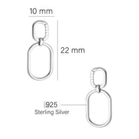 Oval Ohrhänger in 925 Silber
