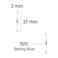 Rund Steck Creolen in 925 Silber