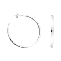 Rund Steck Creolen in 925 Silber