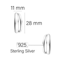 Doppel Steck Creolen in 925 Silber