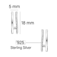 Doppel Steck Creolen in 925 Silber