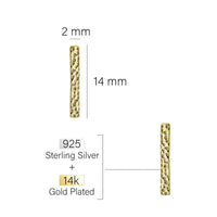 Gehämmert Ohrstecker in 925 Silber