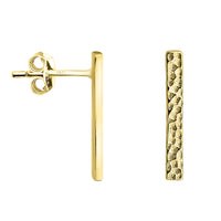 Gehämmert Ohrstecker in 925 Silber