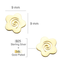 Blume Ohrstecker in 925 Silber