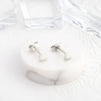 Quadrat Ohrstecker in 925 Silber