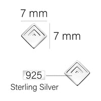Quadrat Ohrstecker in 925 Silber