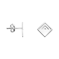 Quadrat Ohrstecker in 925 Silber