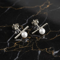 Perle Ohrstecker in 925 Silber