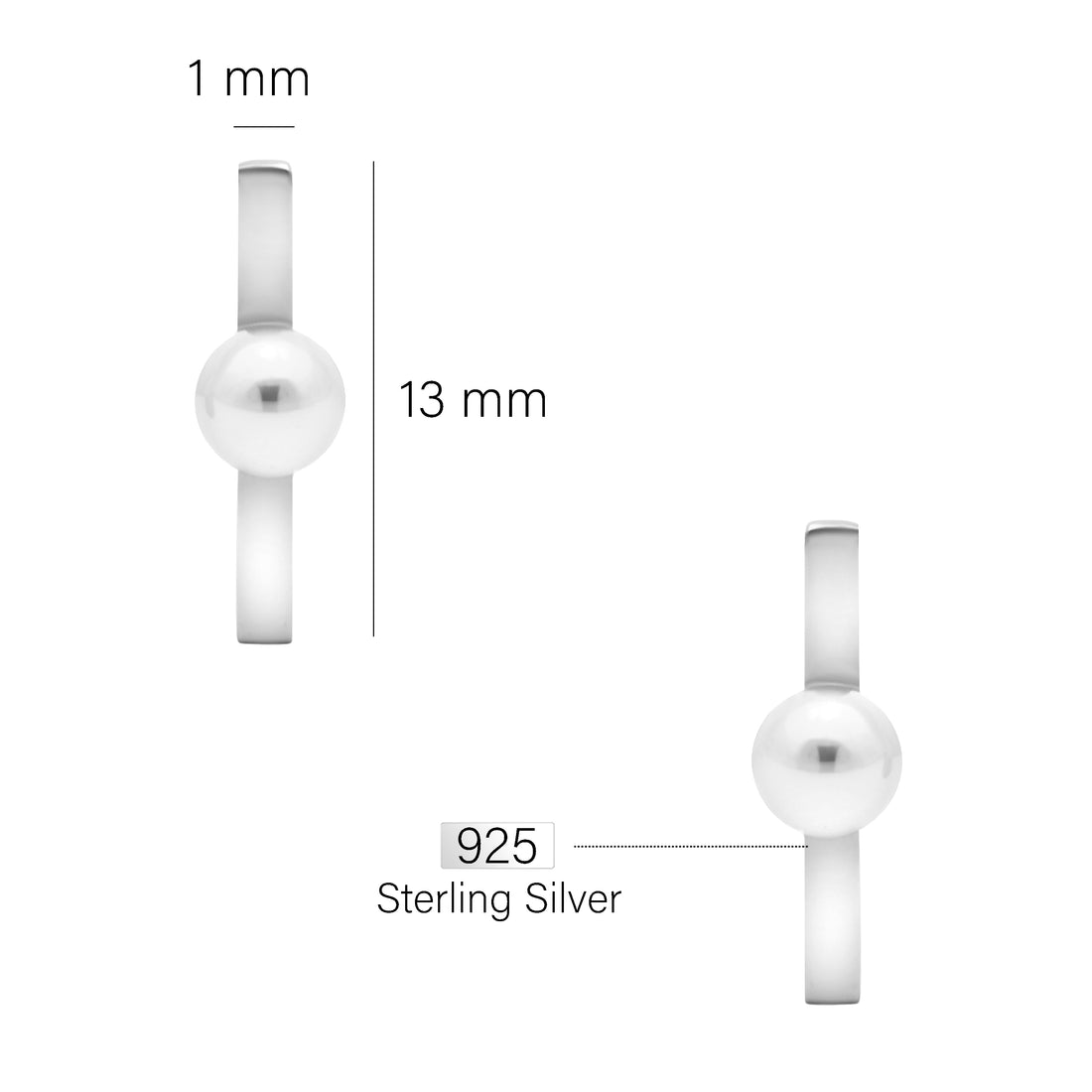Perle Ohrstecker in 925 Silber