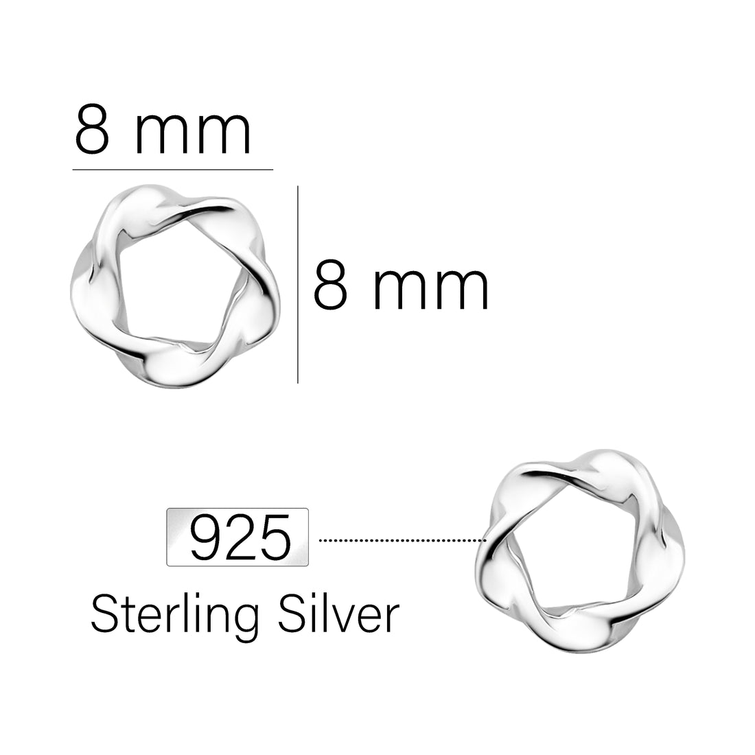 Kreis Ohrstecker in 925 Silber