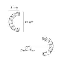 Halbkreis Ohrstecker in 925 Silber