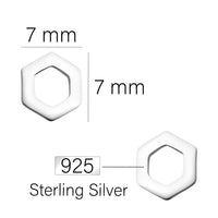 Hexagon Ohrstecker in 925 Silber