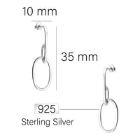 Oval Ohrhänger in 925 Silber