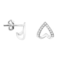 Herz Steck Creolen in 925 Silber