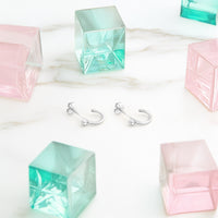 Zirconia Steck Creolen in 925 Silber
