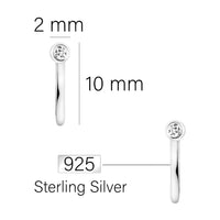 Zirconia Steck Creolen in 925 Silber