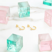 Zirconia Steck Creolen in 925 Silber