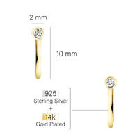Zirconia Steck Creolen in 925 Silber