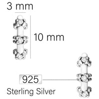 Zirconia Steck Creolen in 925 Silber