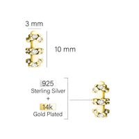 Zirconia Steck Creolen in 925 Silber